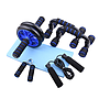 Fitness Exercise Set: Hand Gripper Jump Rope AB Roller Push-Up Bar Knee Pad
