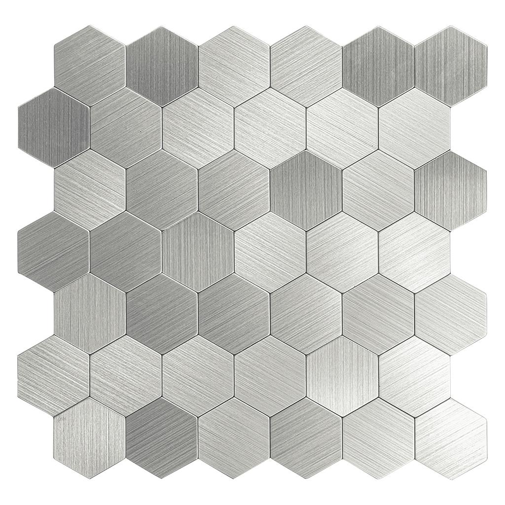 Large HexaStyle Aluminum Peel &amp; Stick Tile Size:290 x 288 x 4 mm