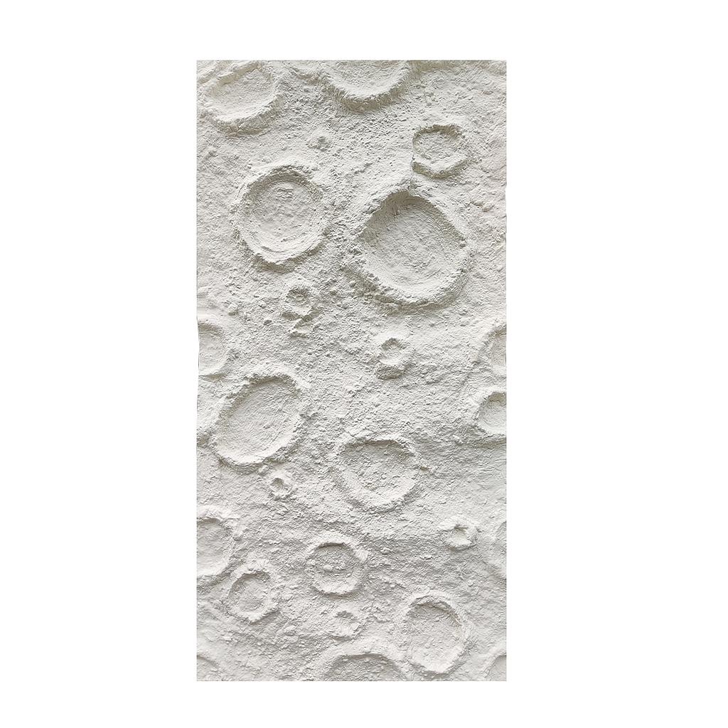 Moon Crater PU Wall Panel White Textured Finish Size:1200 x 600 mm