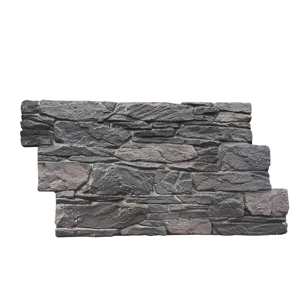 Rustic Stacked Slate PU Wall Panel Charcoal Finish Size:1200 x 600 mm