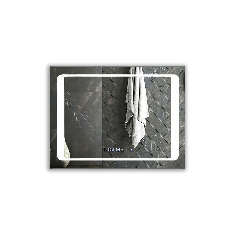 LED Mirror with Bluetooth Speaker, Rectangular, Size: 60x80cm
