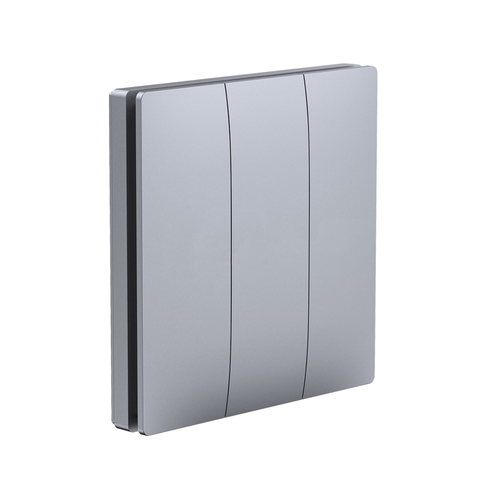 3 Gang Wireless Kinetic Switch, Silver
