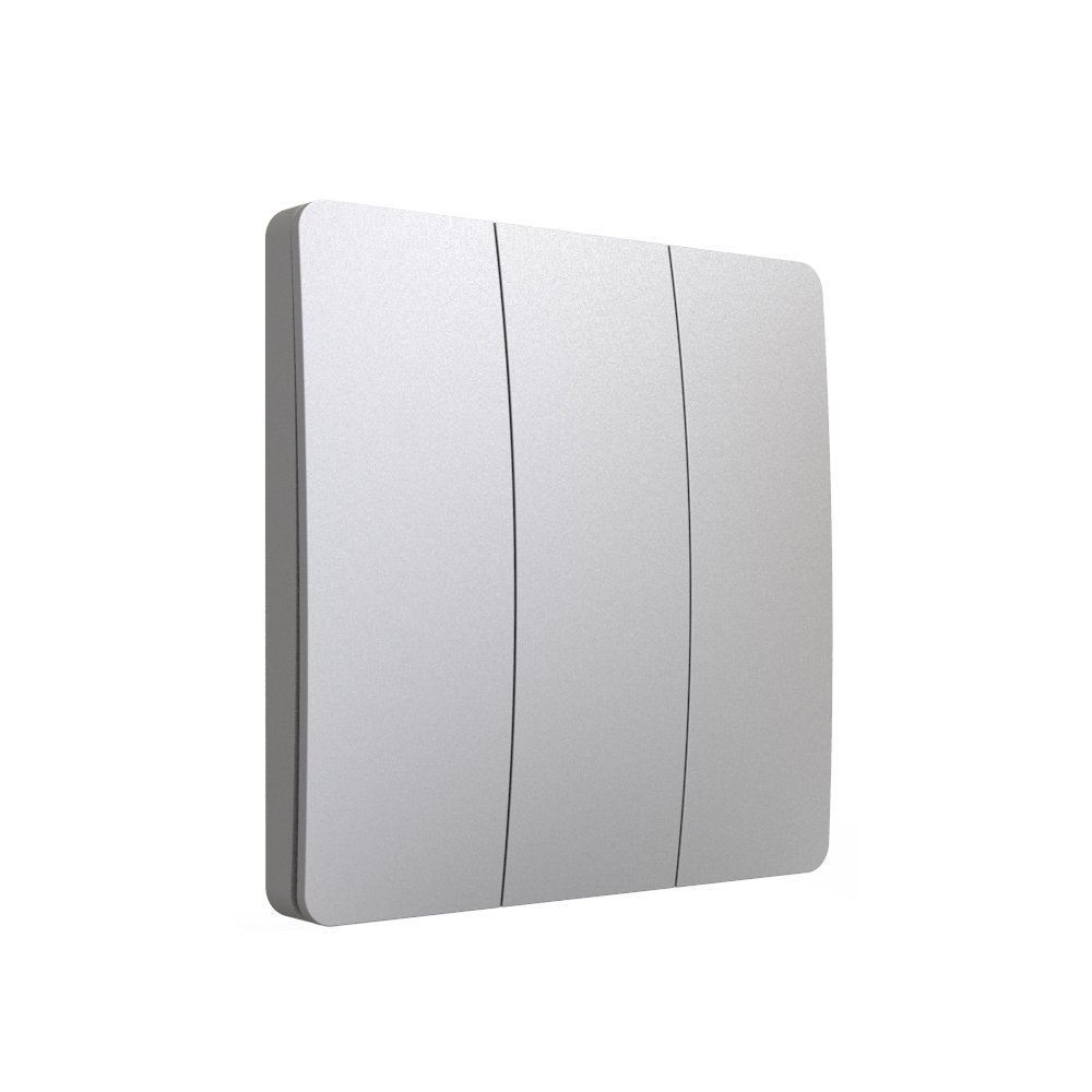 3 Gang Wireless Kinetic Switch Dimmable/Non Dimmable (silver body)