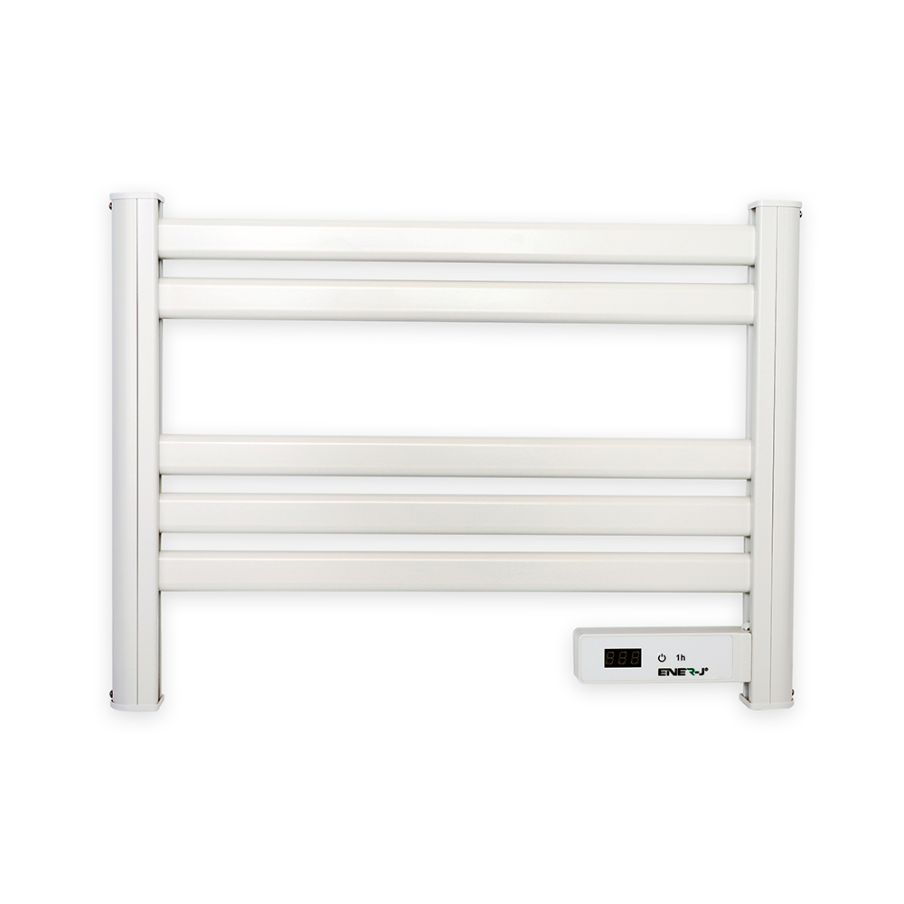 100W Infrared Heating Towel Rail LED Screen for Bathroom IP24 White with 1.2 meter cable