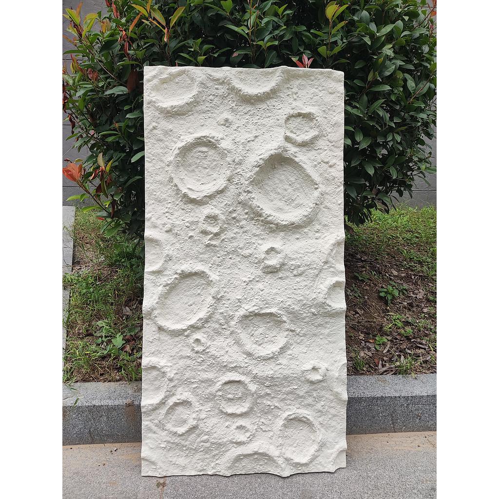 Moon Crater PU Wall Panel White Textured Finish Size:1200 x 600 mm