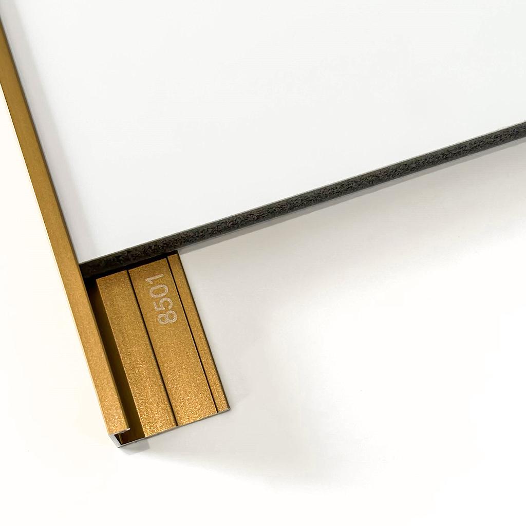 Closing Edge Line End Aluminium Trims for 8mm Charcoal boards, Gold Size: 3000 mm