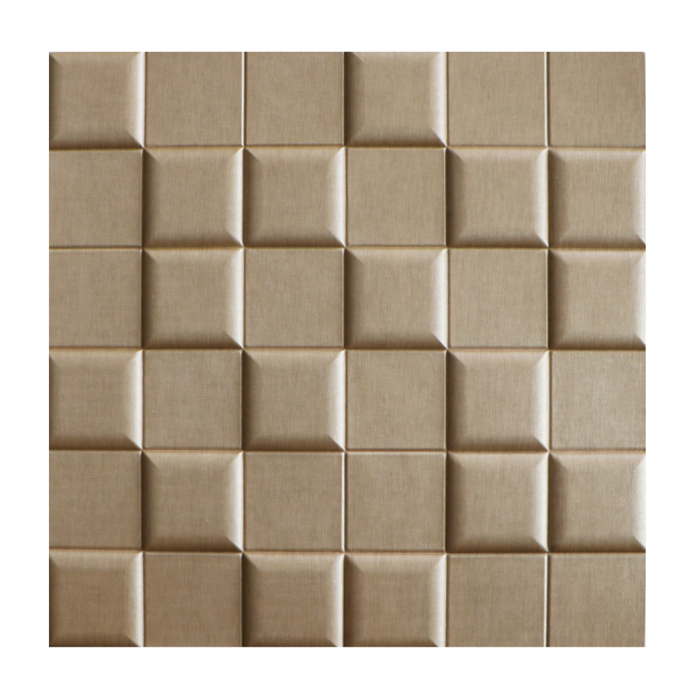 Cube Artistic Realm 3D PU Leather Wall Panels - 60x60cms Off-White, 10mm Thickness Size 600 x 600 mm