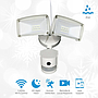 Wi-Fi Outdoor Security Kit with IP Camera and twin LED Floodlight, 2 way audio, White
