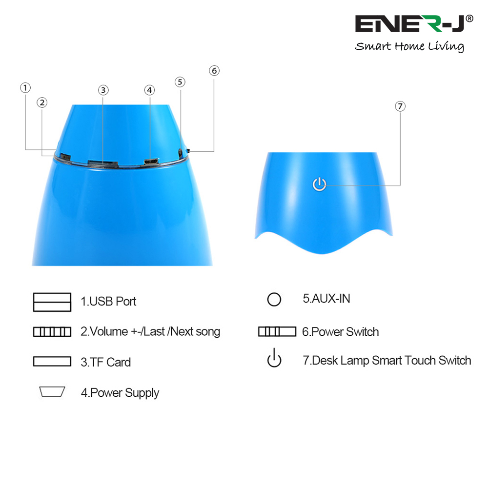  LED DESK LAMP WITH BLUETOOTH SPEAKER-BLUE