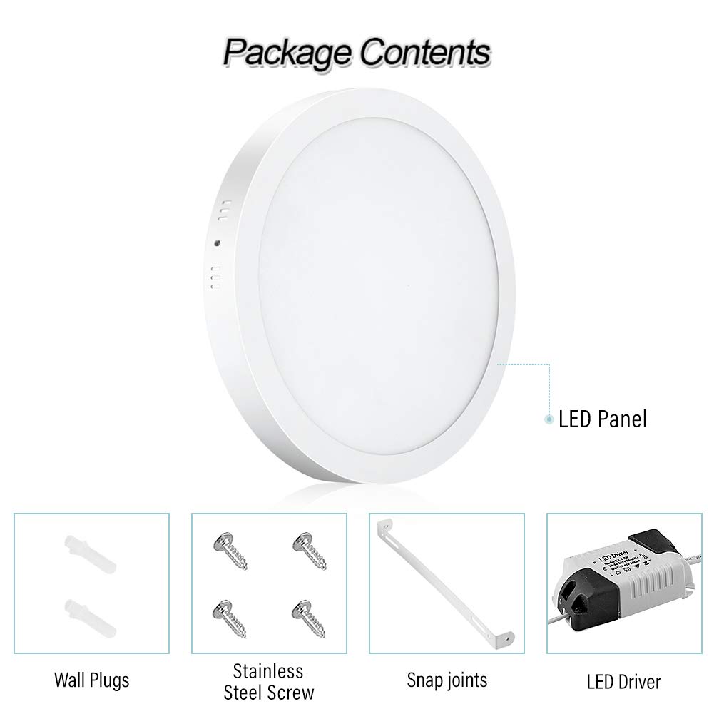  Mini Panel Surface 24W Round 6000K 2yrs wnty