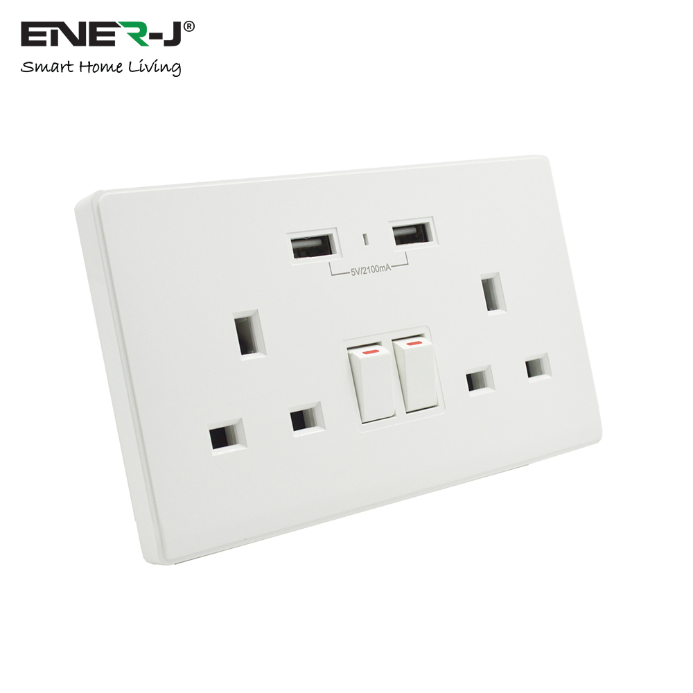  STANDARD 13A WALL SOCKETS WITH 2.1A USB