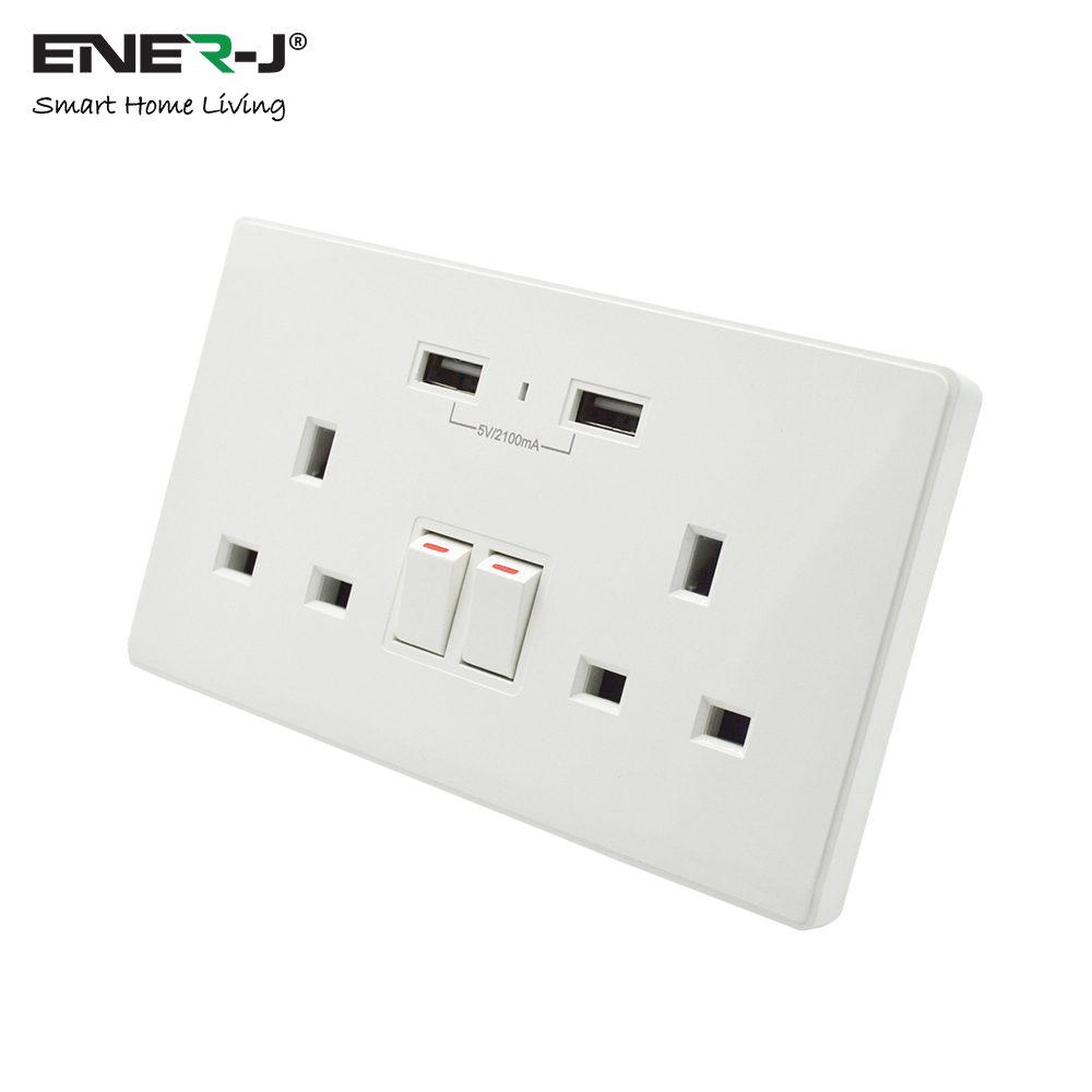  STANDARD 13A WALL SOCKETS WITH 2.1A USB