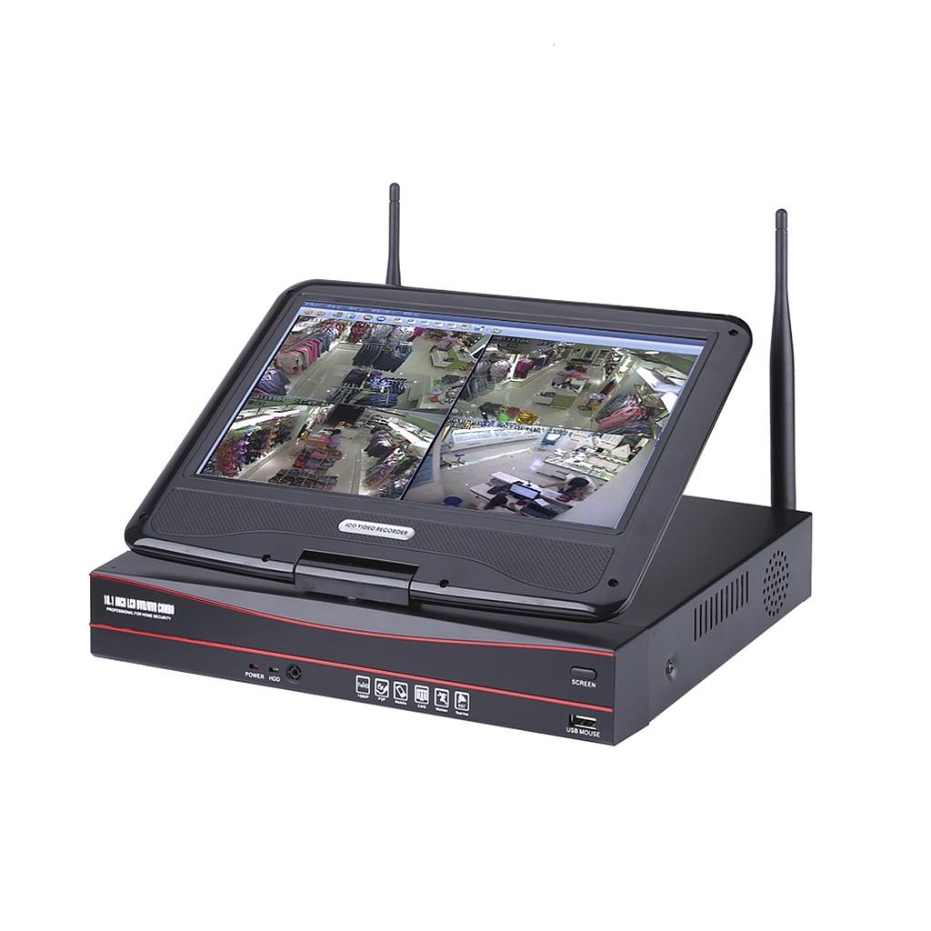 Wireless CCTV Kit with 4 x Outdoor IP Cameras with NVR, 1 TB Hard Disk &amp; 10.5 Inches Monitor