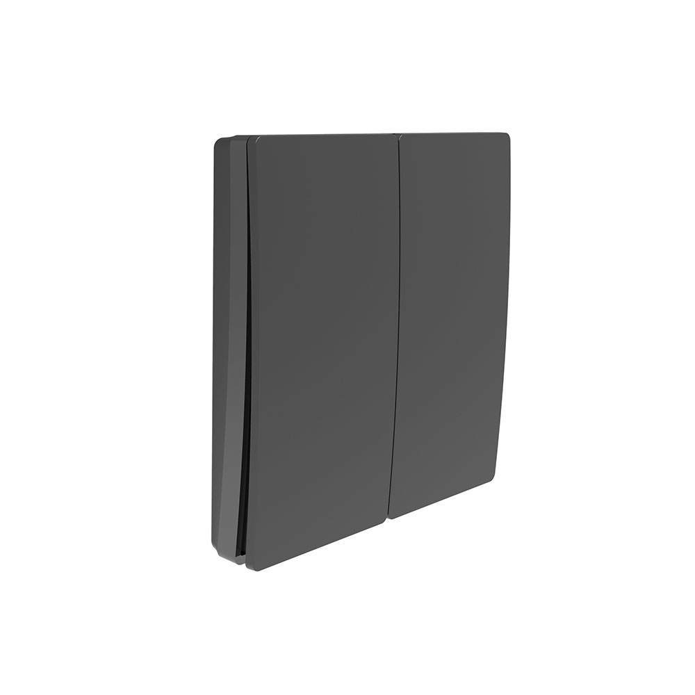 2 Gang Wireless Kinetic Switch, Black