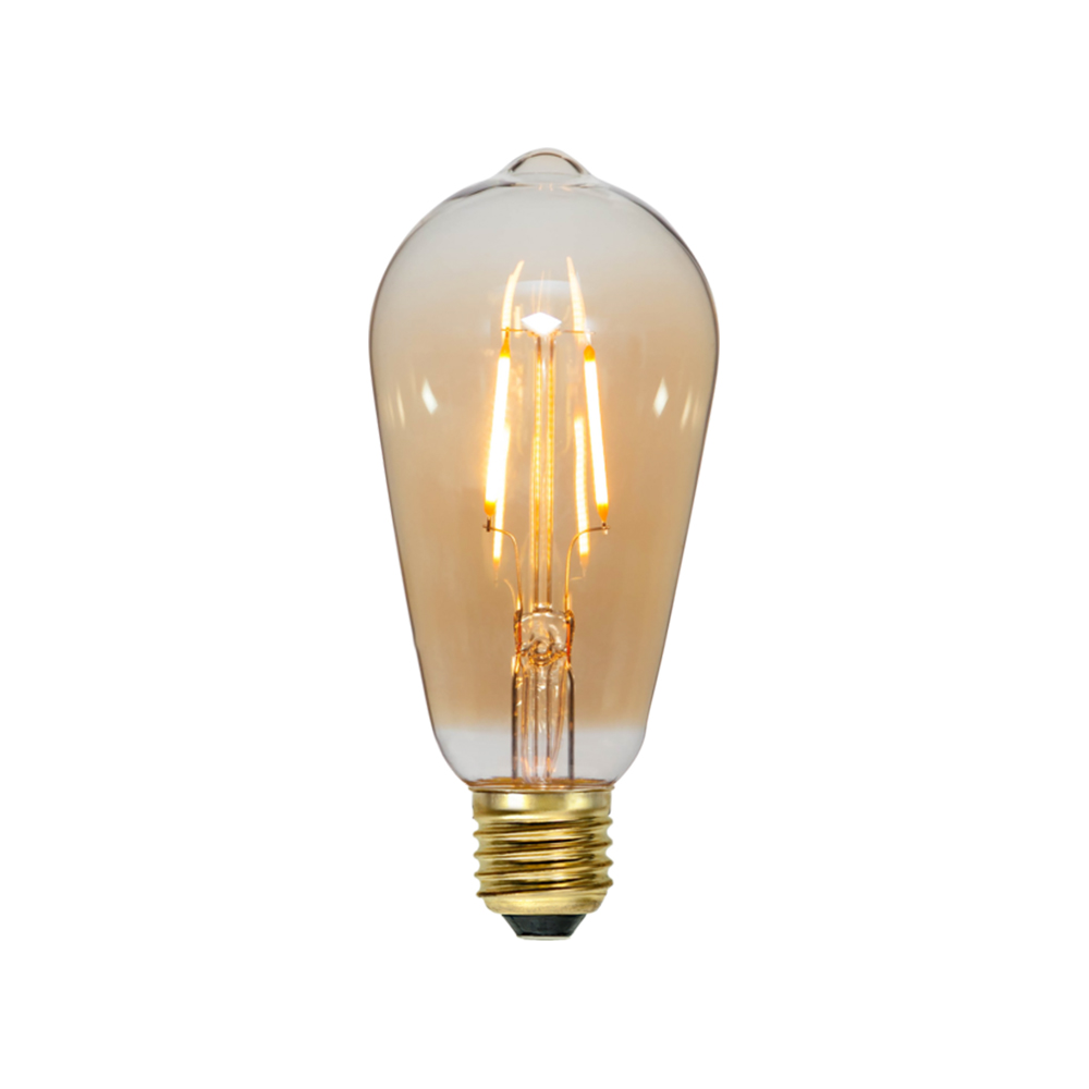 Filament ST64 in Amber Glass- 8.5W 730Lm (of 6500K) 2700-6000K, CCT &amp; Dimmable E27 (pack of 3 units)