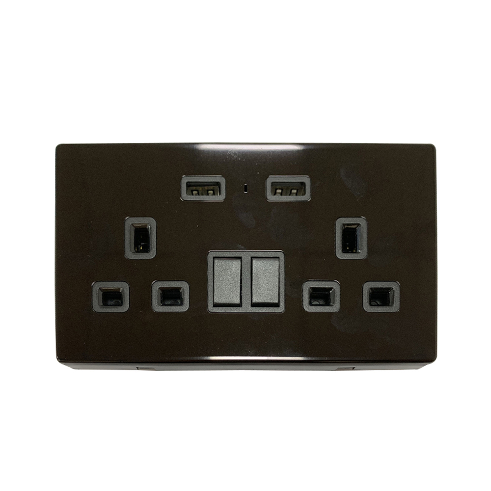 Smart Wi-Fi 13A Wi-Fi Twin Wall Sockets with 1 USB Ports (Black)