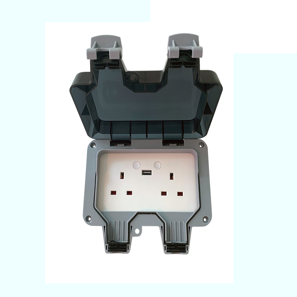 Smart Wi-Fi Weatherproof 13A Twin Wall Sockets with Type-c Ports (IP55)
