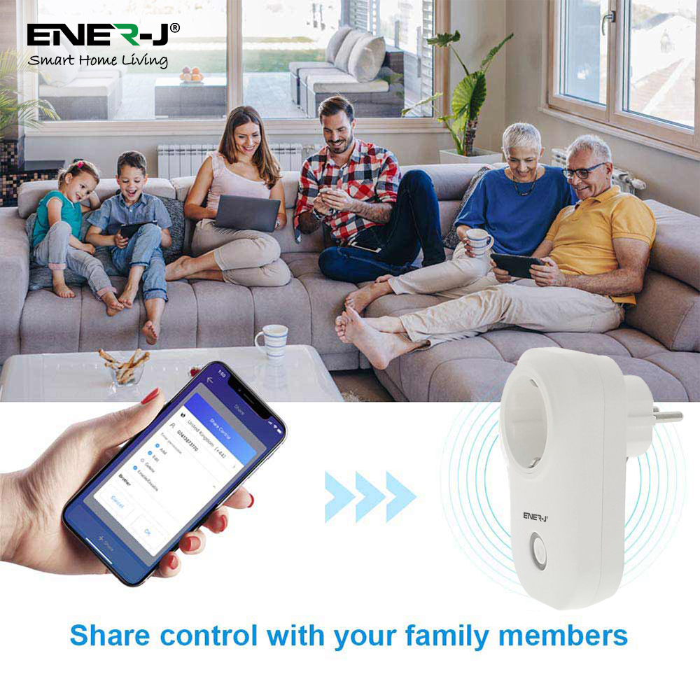 Wi-Fi Smart Plug with Energy Monitor, EU Plug (max 1600W)