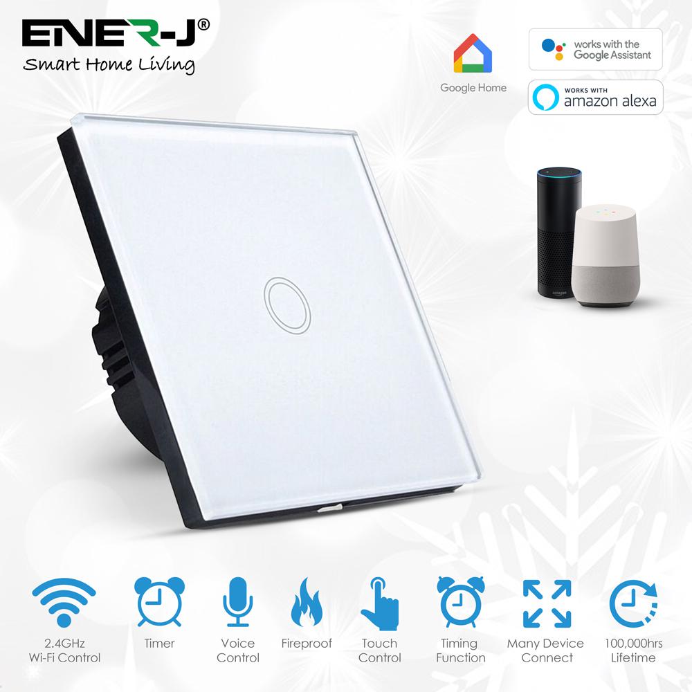 Smart WiFi Touch Glass On/off Switch, 1 Gang