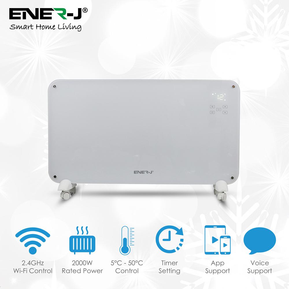 Smart Wi-Fi Panel Heater, Tempered Glass 2000W