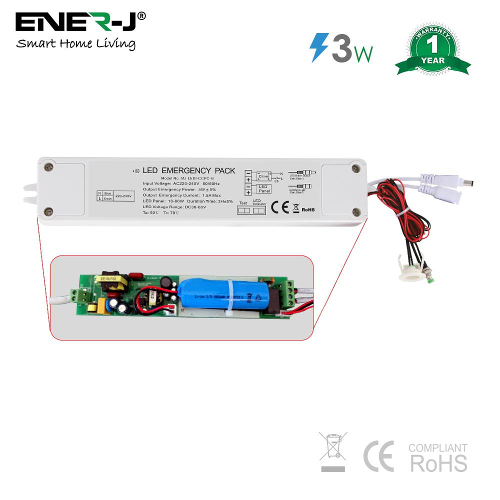 Emergency Pack for 18W-70W Panels (Plug &amp; Play) with indicator &amp; tester button