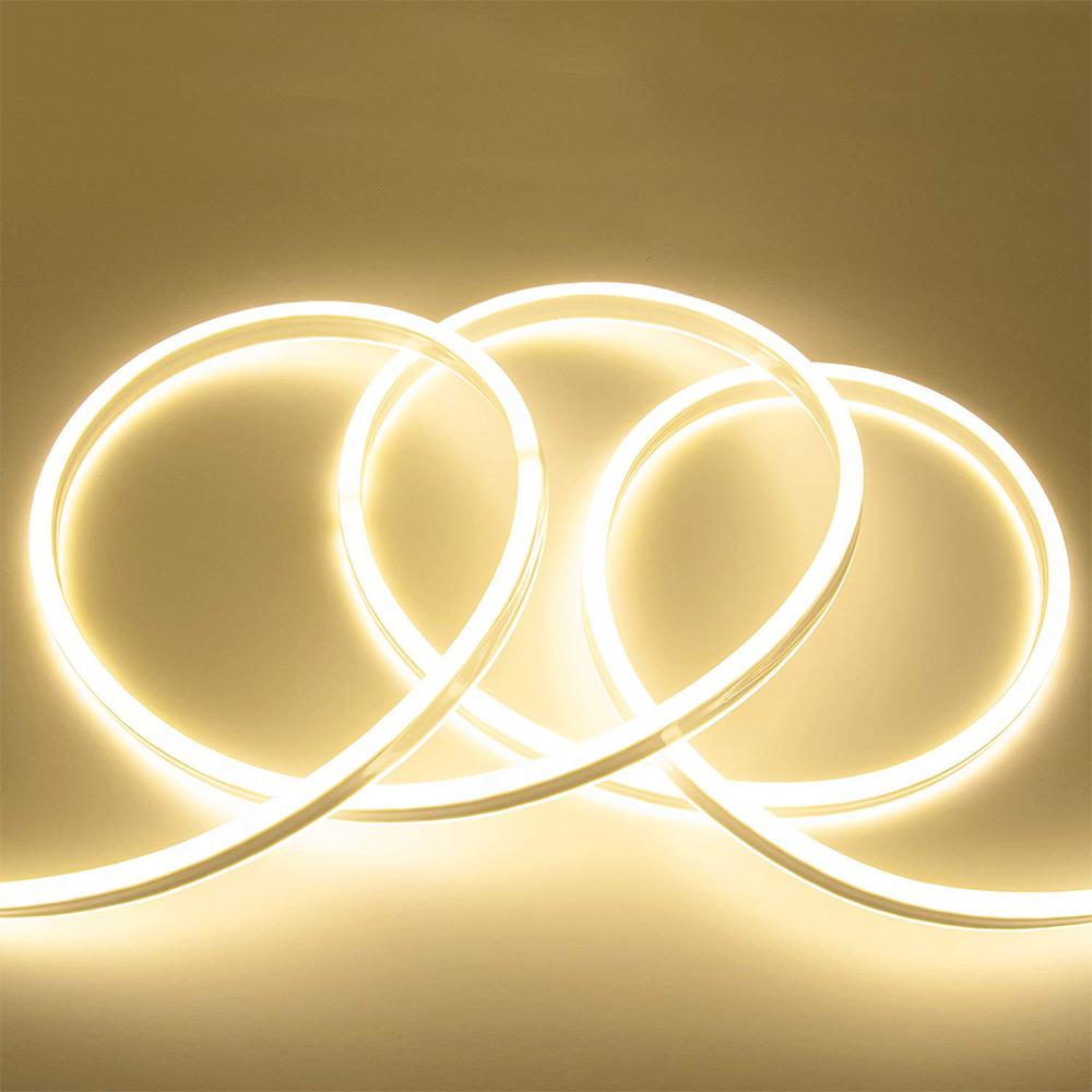 12V LED Neon Strip Kit, 3 Meters Silicon Neon Strip 6x12mm-120 LEDs/Mtr, 4 pcs Wall clips+5A Adapter, 4000K
