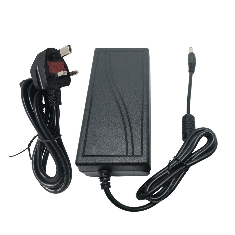 60W Plastic Power Supply Adapter, AC100-240V to DC 12V 5A, U.K. Plug (Fused)
