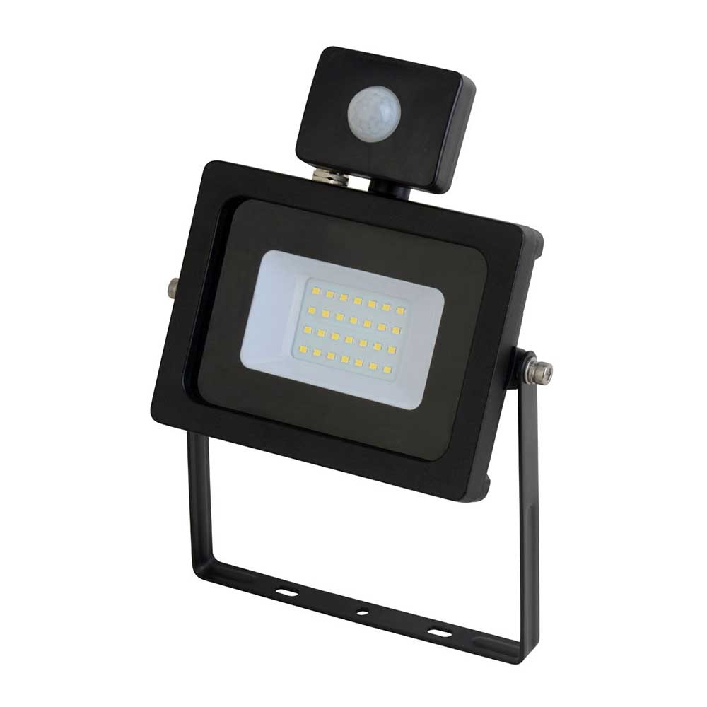 10W, PIR Slim Line Black Body Floodlight, 90 LUMENS/WATT, 2 YEARS WARRANTY, 6000K