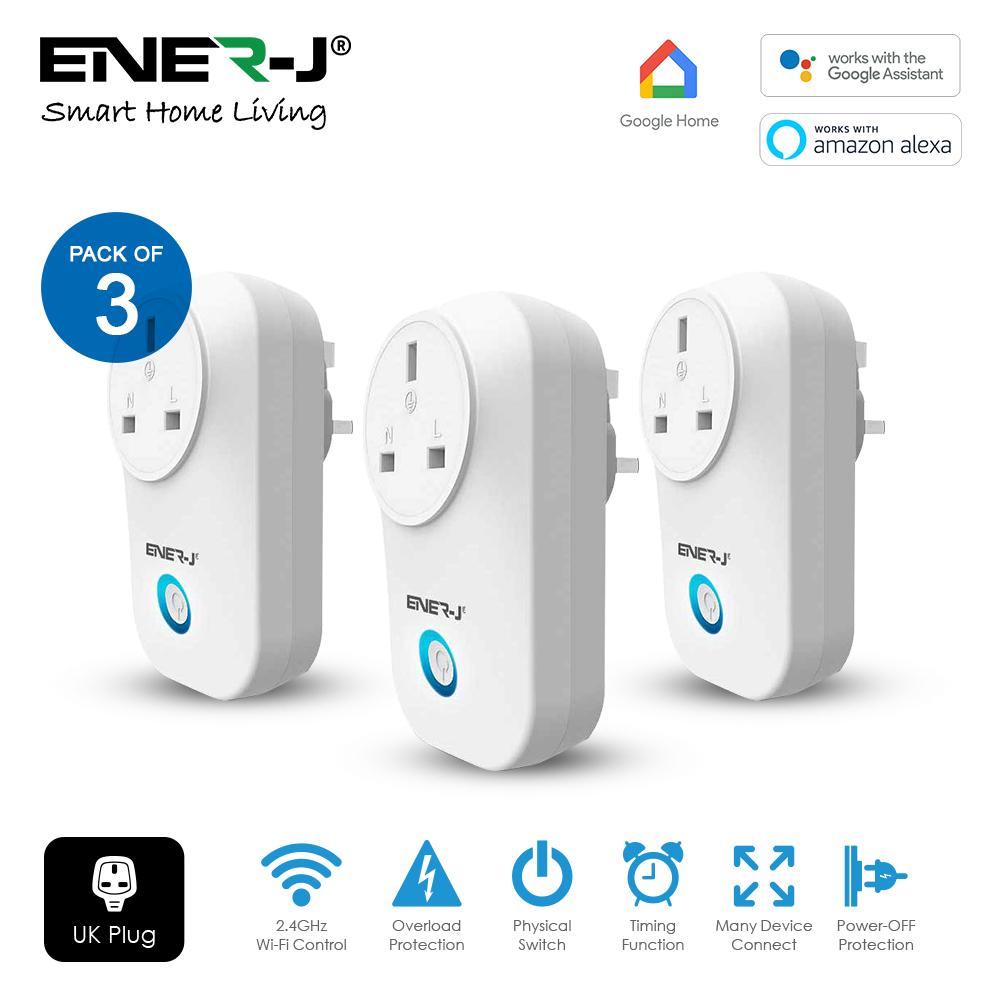 WiFi Smart Plug UK Type with Energy Monitor (3pc pack)