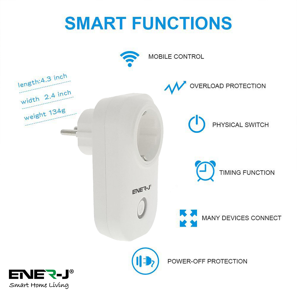 WiFi Smart Plug EU Type with Energy Monitor (3pc pack)