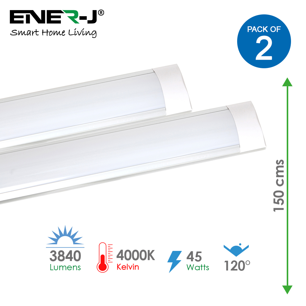 45W Prismatic Fitting 1.5m, 3600 lumens, 4000K (pack of 2 units)