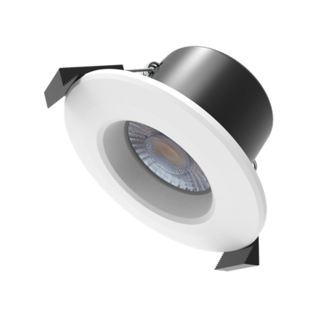Smart Fire Rated Downlight, 8W, CCT Changeable &amp; Dimming, Cut-out: Φ88mm IP65 with white bezel