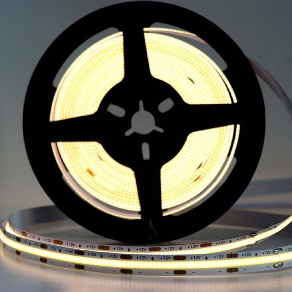 12V COB LED Strip Lights with 480 LEDs/M, 12W/M, 1200lm/M, CRI 90-92, 6000K