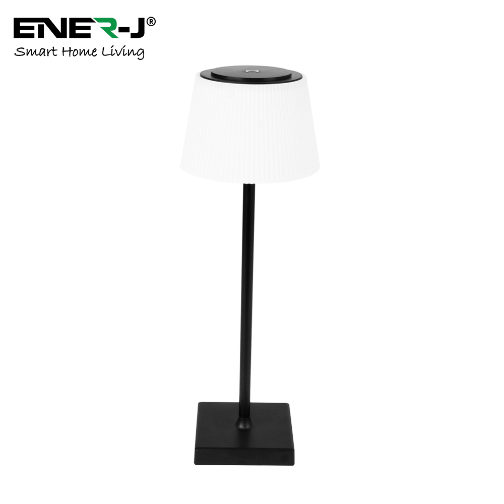 4W Table Lamp (Black Housing), 5V with 1800mAh Rechargeable Batteries, CCT &amp; Dimming, 1.5M Cable, IP44