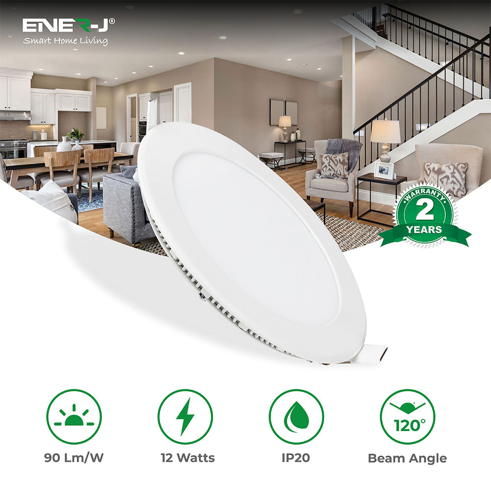 12W Recessed Round LED Mini Panel 175mm diameter (Hole Size 160mm), CE Driver, 90 Lm/Watt, RA 80, 4000K
