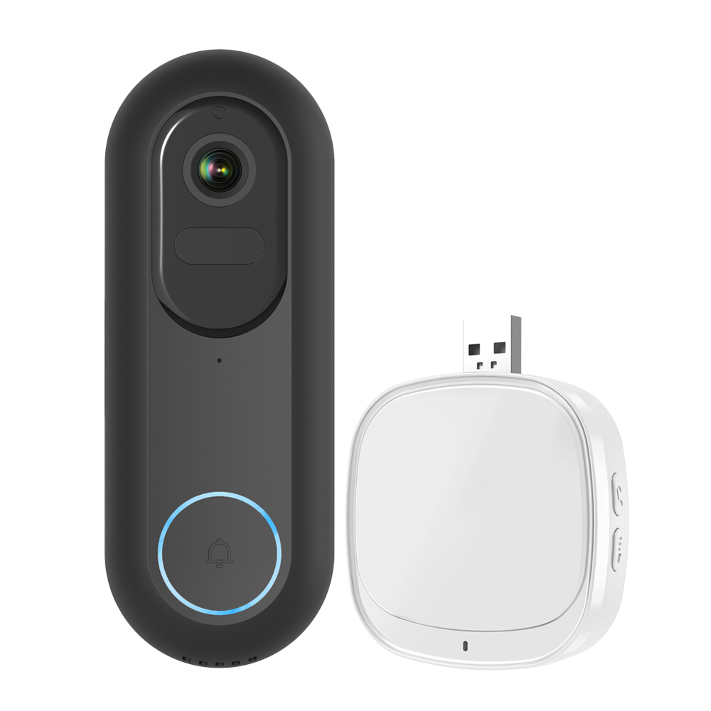 4MP Wired &amp; Wireless Video Doorbell kit with 5200mah battery &amp; USB foldable Chime