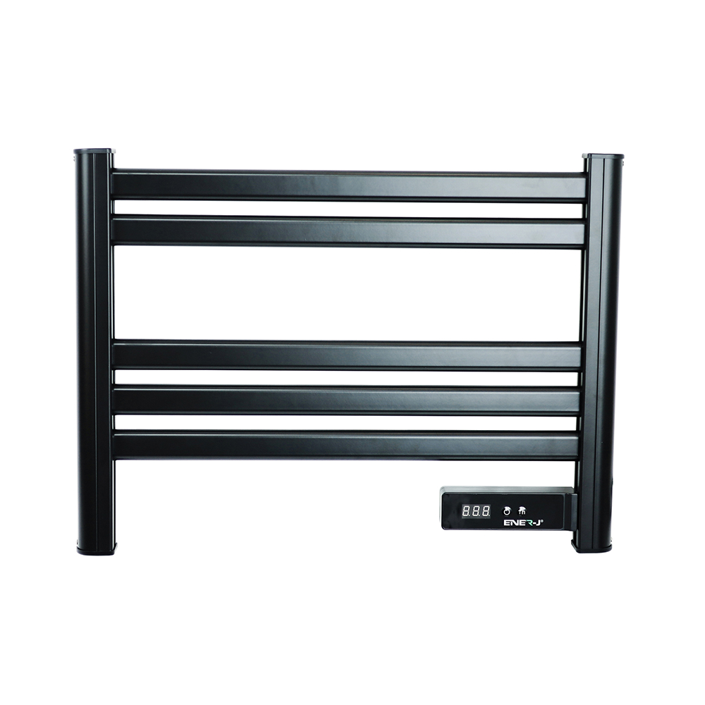 Infrared Heating Towel Rail LC Screen with BS plug 1.2 m for Bathroom IP24 Black without plug