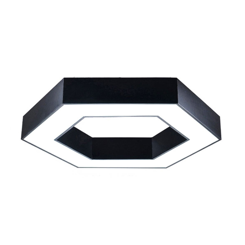 Hollow Hexagon Pendant  Lights D600*100*50mm 25W 6500K 45lm/W Black Color, Installation way:Ceiling and Hanging 