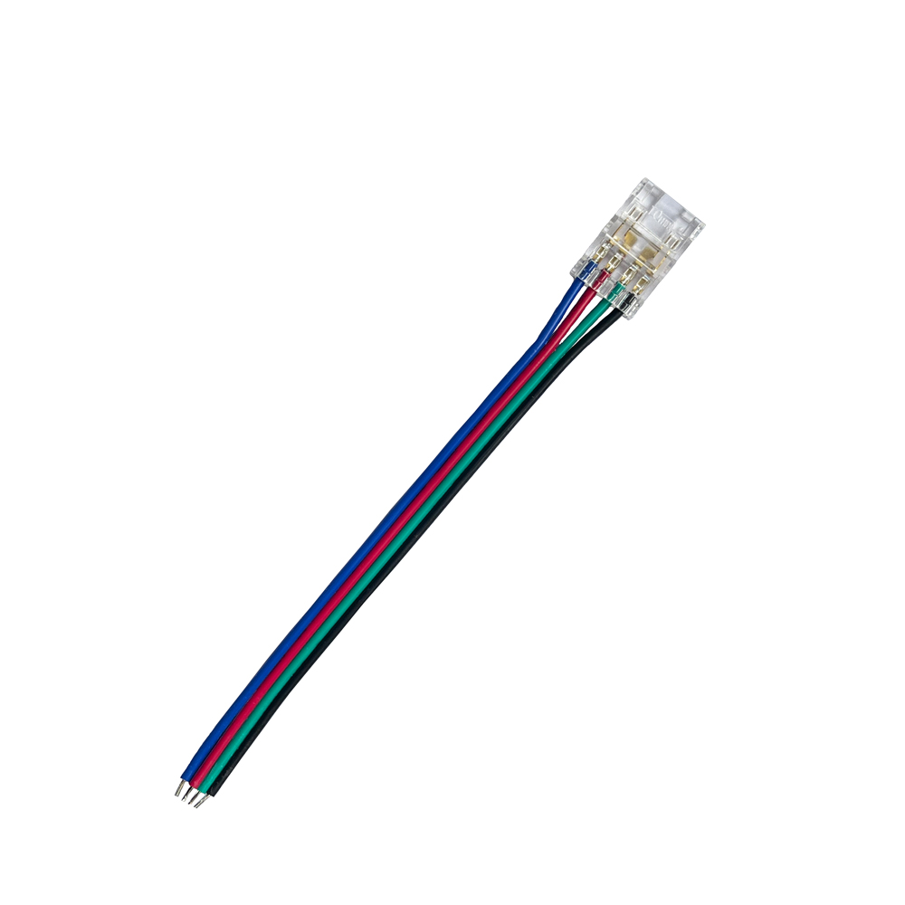 4 Pin RGB 10mm 1 side Strip Connector with 1 side Cable for T483