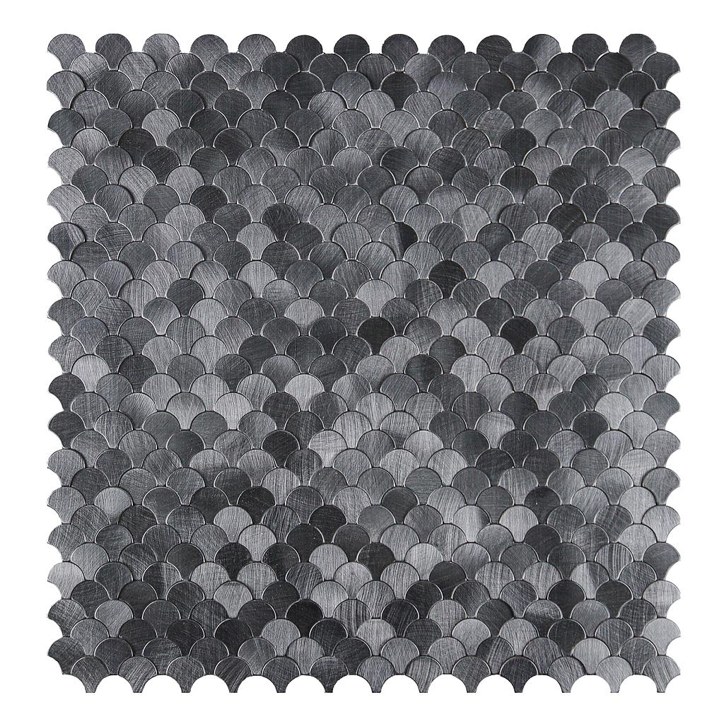 BRITWALL Stick-On Aluminium Splashback Tile – Reflective Scallop-Pattern 295 × 303 × 4mm