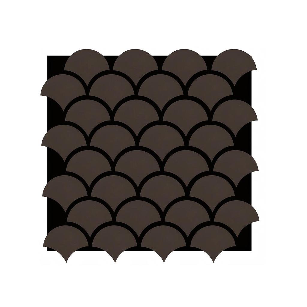 Modern Fish Scale Pattern Acoustic Wall Panel - PET + MDF Size: 600 x 600 mm