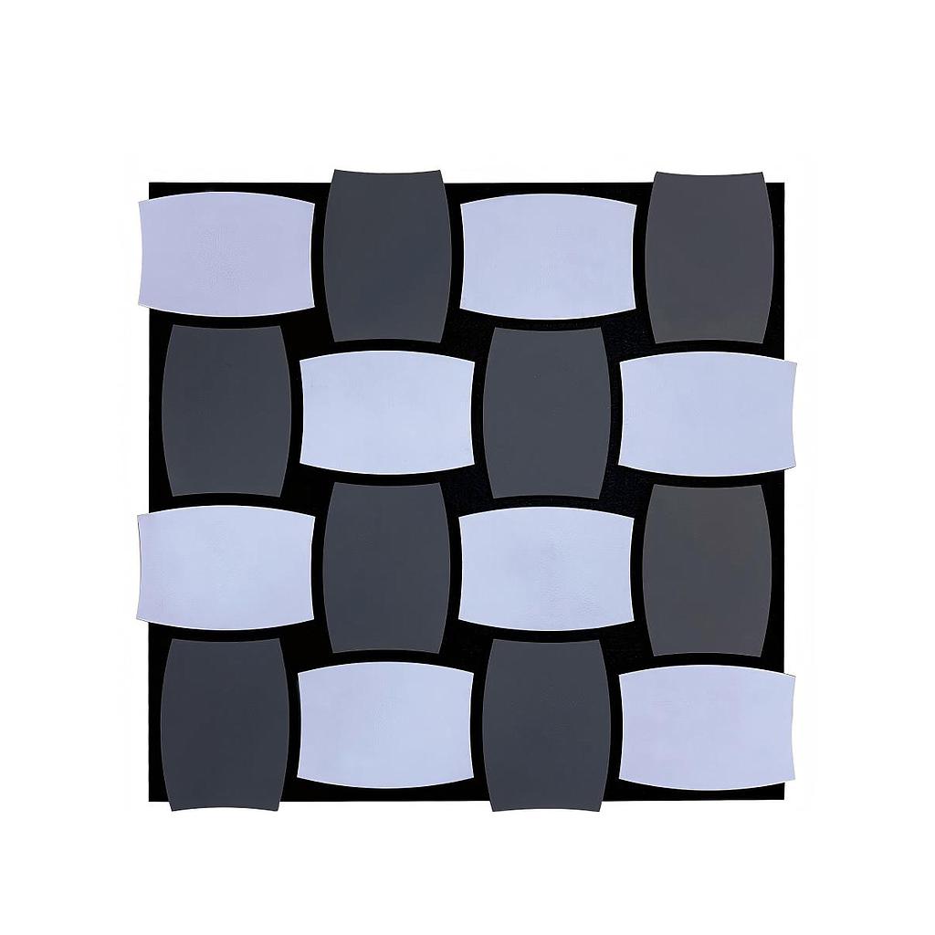 Modern 3D Checkerboard Acoustic Panel - Black &amp; Grey - PET + MDF Size: 600 x 600 mm