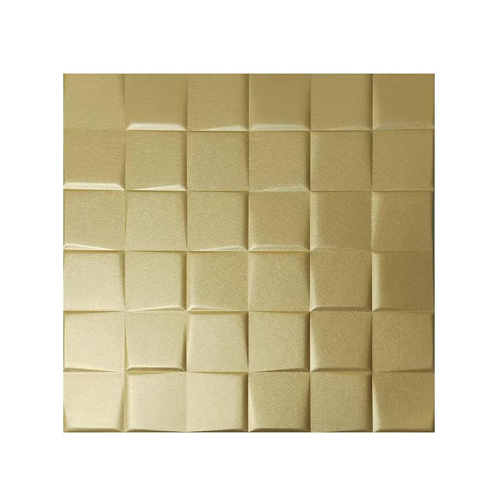 Elegant 3D PU Leather Wall Panels - Square Pattern, 600x600mm, 10mm Thickness