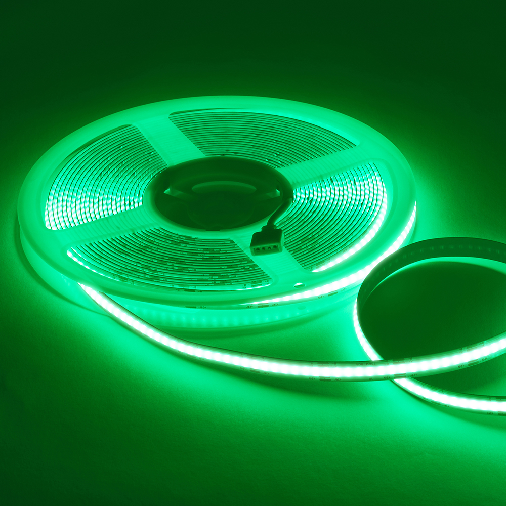 24V COB LED Strip Lights with 480 LEDs/M, 10W/M, 800lm/M, CRI 90-92, Green Colour