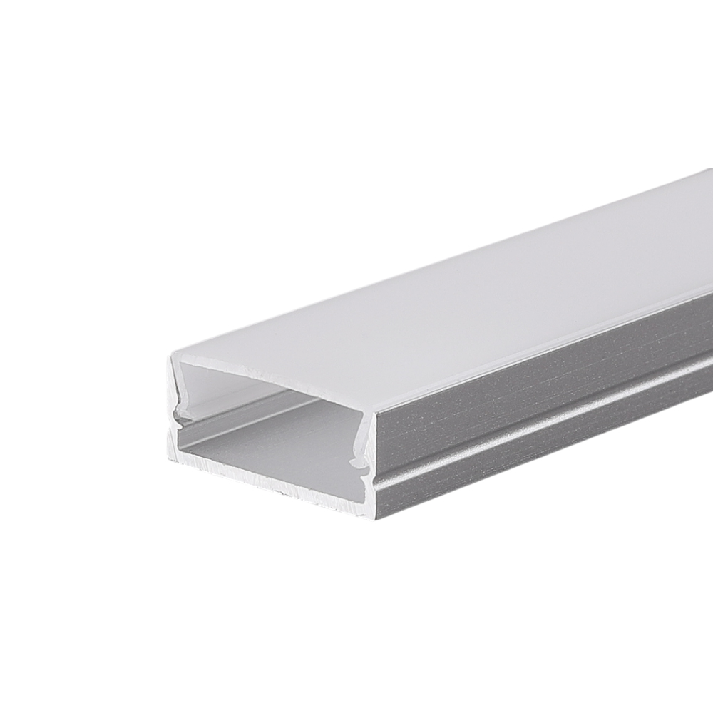 17mm x 7mm Aluminium LED Profile with PC Cover - 2m Kit (1mm Thickness)