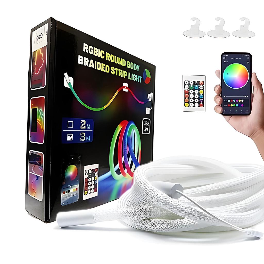 5 Meters RGBIC Digital 16mm Big Rope Light Kit with Remote control