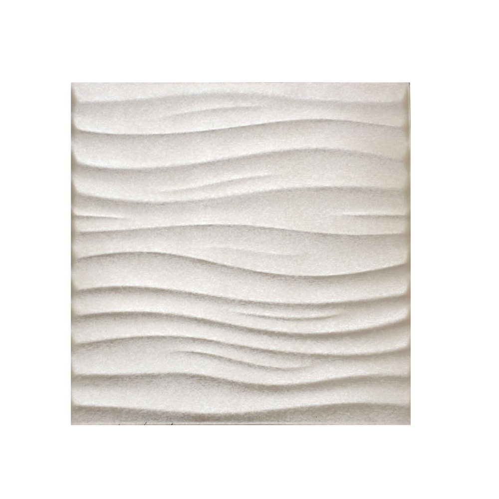 Nile Wave 3D Grid PU Leather Wall Panels - 60x60cms Silver, 10mm Thickness Size 600 x 600 mm