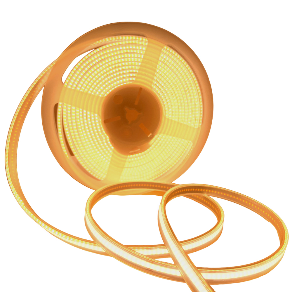 24V COB LED Strip Lights 30 Meters Reel with 480 LEDs/M, 12W/M, 1200lm/M, CRI 90-92, 3000K, IP68
