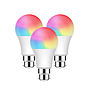 WiFi Smart A60 Bulbs, RGB+W+WW 5 Way, 9W 800 Lumens B22 (pack of 3 units)