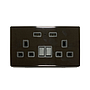 Smart Wi-Fi 13A Wi-Fi Twin Wall Sockets with 1 USB Ports (Black)